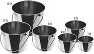 Round Stainless Steel Pail - No Hooks (4 Sizes) ...