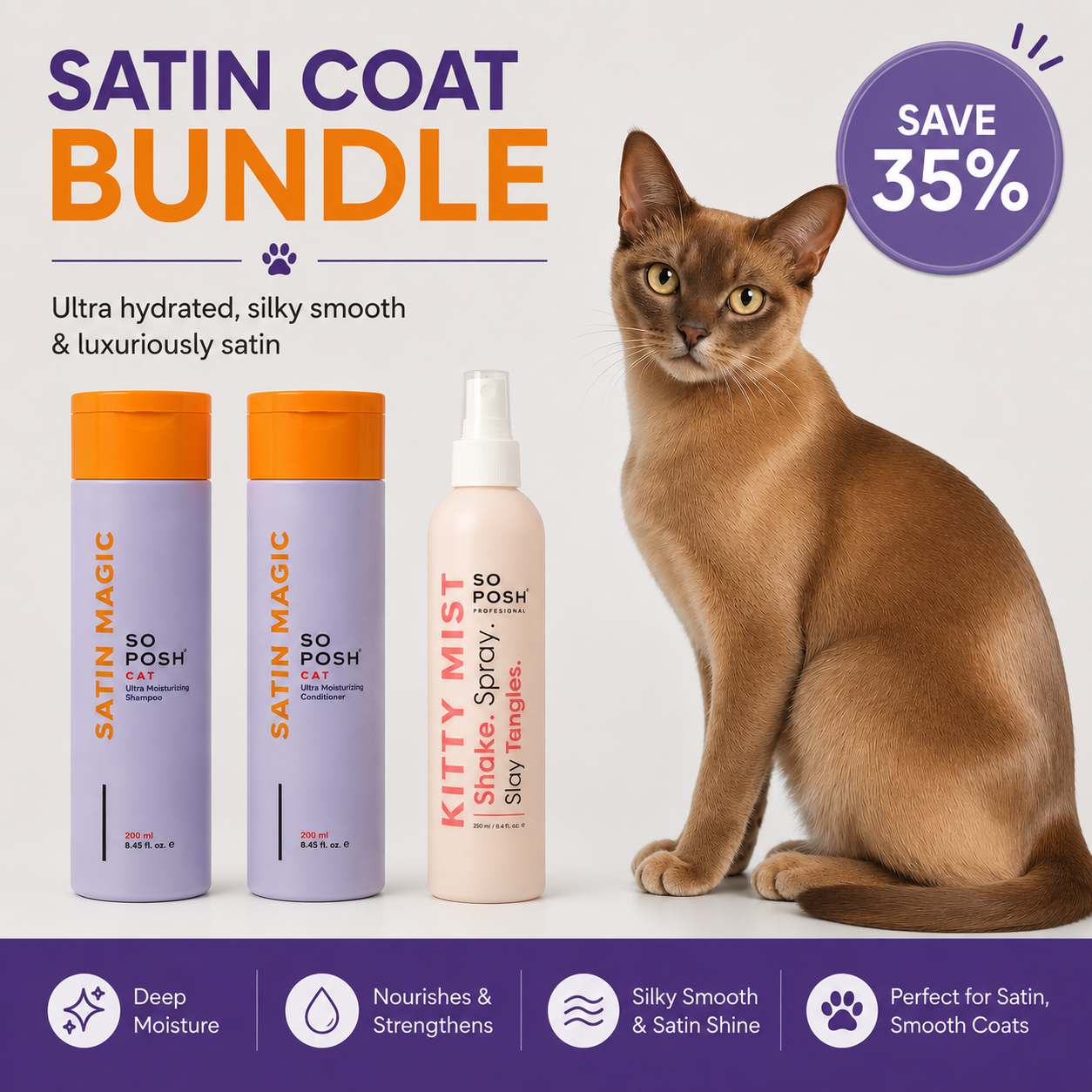So Posh Satin Magic - Satin Coat Bundle for Cats