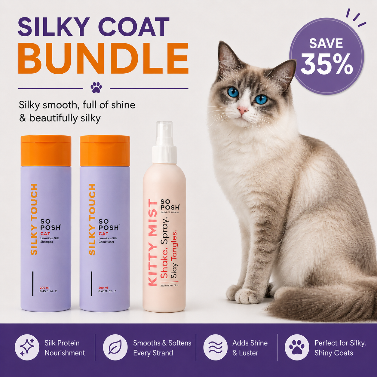 So Posh Silky Touch - Silky Coat Bundle for Cats