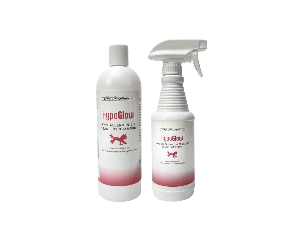 HypoGlow Hypoallergenic & Tearless Shampoo (16oz) + Brushing Spray for Half Price