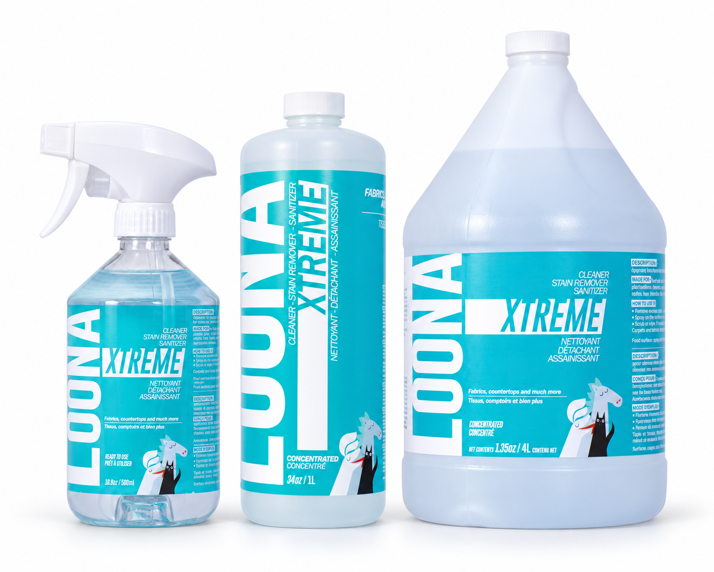 Loona Xtreme Cleaner, Stain Remover and Sanitizer - RTU and Concentrate (3 Sizes) ...