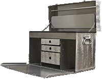 DF1000DW "Deluxe Wave" Tack Box - triple drawer ... brushed finish