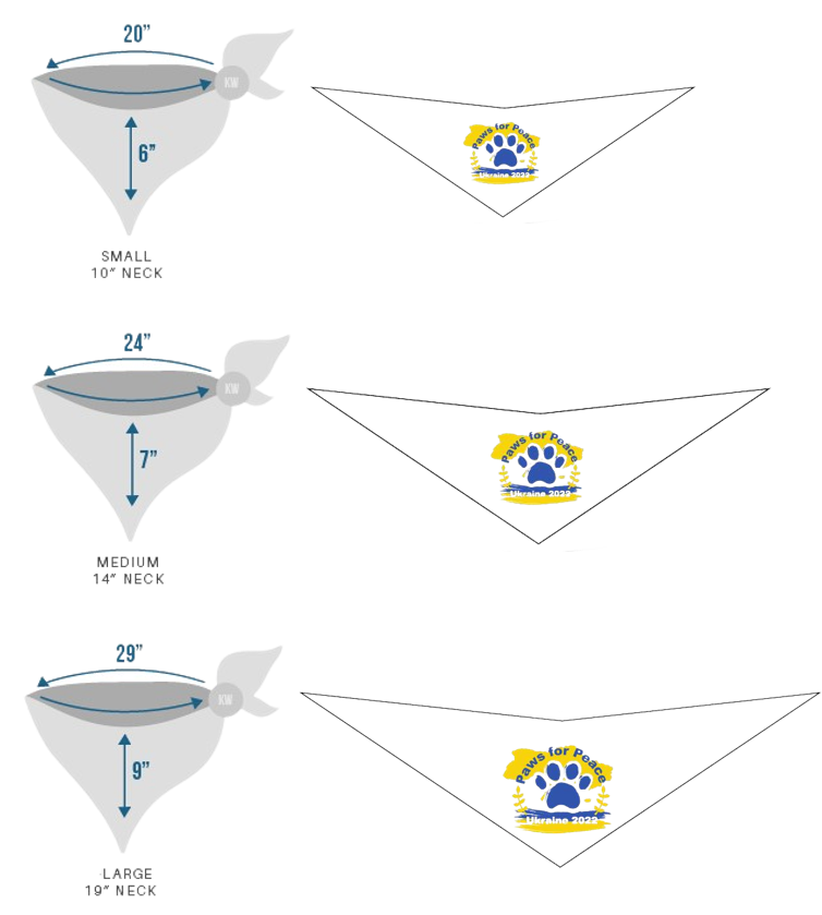 Paws for Peace in Ukraine Dog Bandana