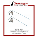 Champagne Fold-Back Square Grooming Arms with Double Square Clamp - 36" & 48"