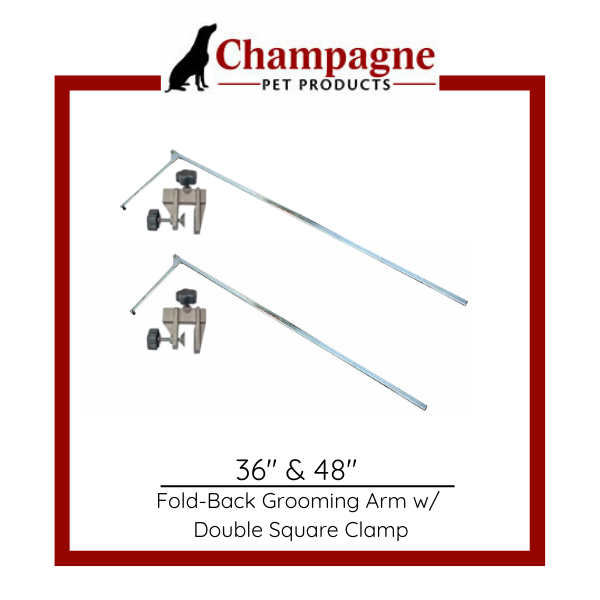 Champagne Fold-Back Square Grooming Arms with Double Square Clamp - 36