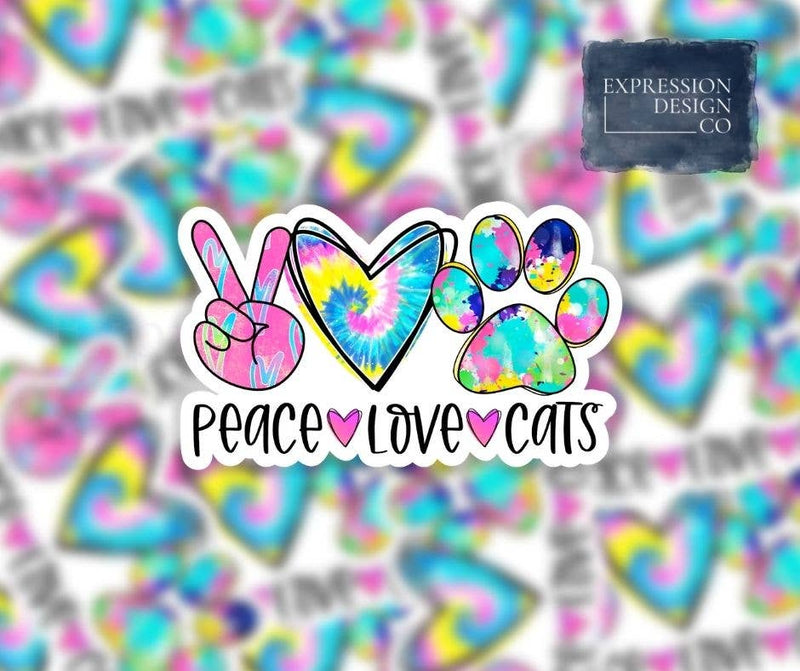 Expression Design Co - Peace Love Cats  Vinyl Sticker